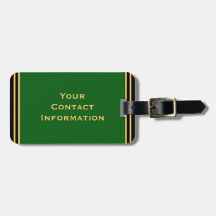 Stylish Green Custom Bag Luggage Tag Personalized