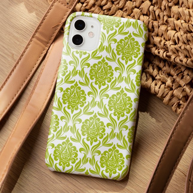 Stylish Green Damask Pattern Case-Mate iPhone Case (Creator Uploaded)
