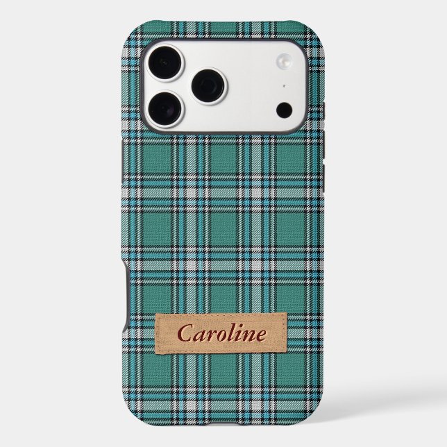 Stylish Green Fabric Plaid Tartan Pattern Iphone Case (Back)