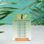 Stylish Green Glitter &amp; Balloons Table Number  Holder