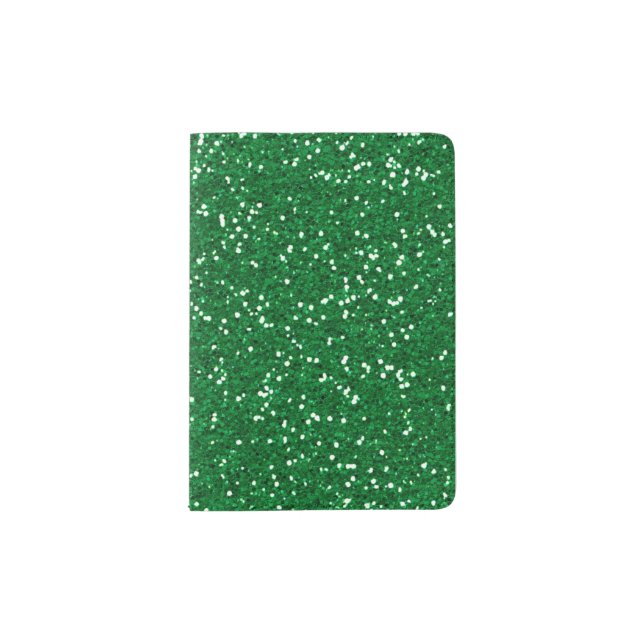 Stylish Green Glitter Passport Holder (Front)