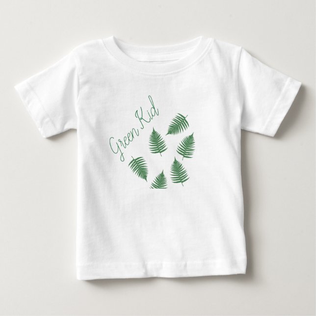 Stylish Green Kid Lucky Fern Baby Skirt Bodysuit (Front)