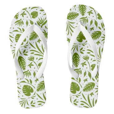 Stylish Green Leaf Pattern Flip Flops Stylish Green Leaf Pattern Flip Flops
