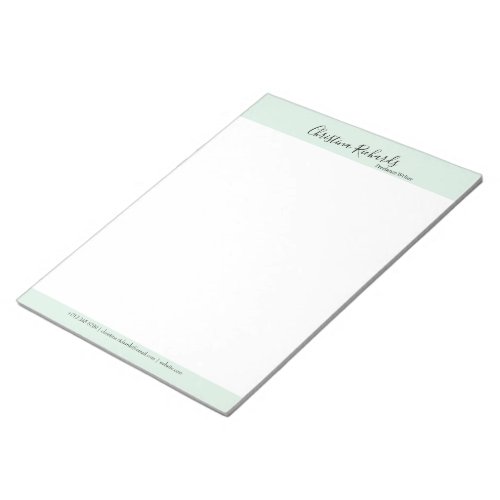 Stylish Green Minimalist Notepad