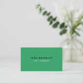 Stylish Green Modern Minimalist Clean Simple Business Card (Standing Front)