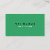 Stylish Green Modern Minimalist Clean Simple Business Card (Front)