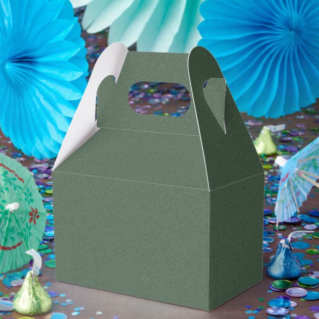 Stylish Green Pattern Luxury Party Treat Gable Favor Boxes (Party)