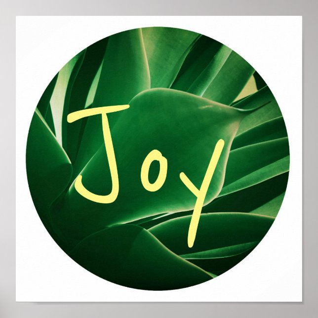 Stylish Green Plant Succulent Joy Poster (Front)