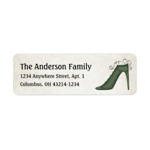Stylish Green Shoe/Boot Return Address Labels