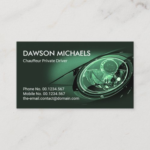 Stylish Green Sport Car Auto Driver Detailing Business Card