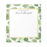 Stylish Green Tropical Leaves Pattern Notepad
