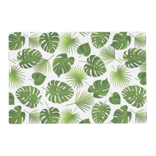 Stylish Green Tropical Leaves Pattern Placemat