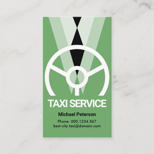 Stylish Green Tuxedo Chauffeur Taxi Driver Business Card