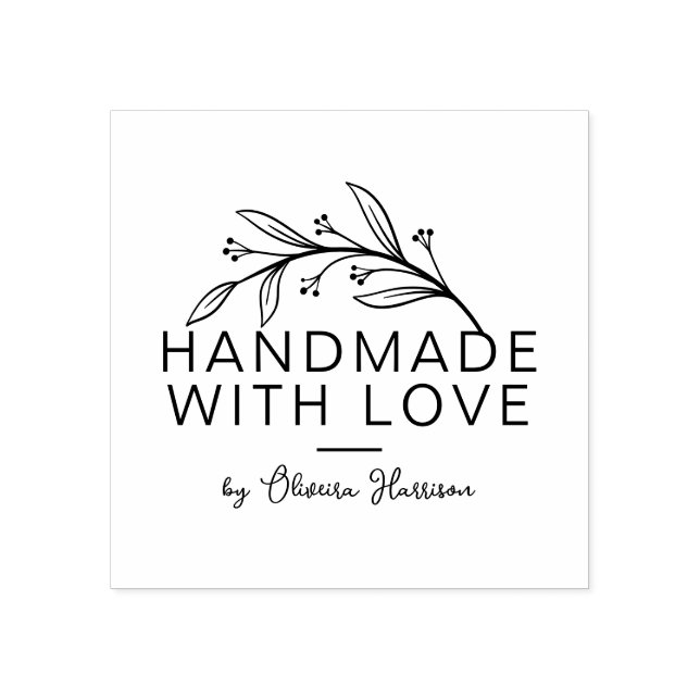 Stylish Greenery Personalized Handmade By Rubber Stamp (Imprint)