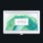 Stylish Greens Watercolor Case For Business Cards<br><div class="desc">Need a color change? Looking for matching products? Send us a message to heartlockedstudio@gmail.com and we will be happy to help.</div>