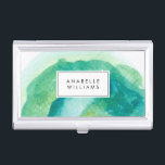 Stylish Greens Watercolor Case For Business Cards<br><div class="desc">Need a color change? Looking for matching products? Send us a message to heartlockedstudio@gmail.com and we will be happy to help.</div>