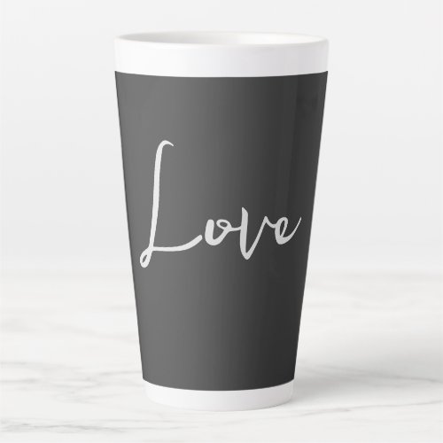 Stylish Grey Background Love Wedding Latte Mug