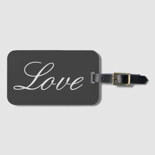 Stylish Grey Background Love Wedding Luggage Tag