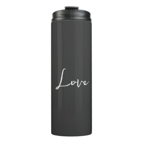 Stylish Grey Background Love Wedding Thermal Tumbler