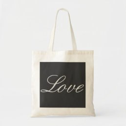 Stylish Grey Background Love Wedding Tote Bag