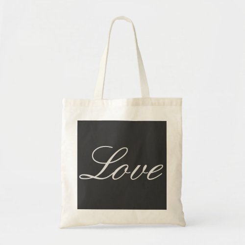Stylish Grey Background Love Wedding Tote Bag