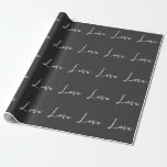 Stylish Grey Background Love Wedding Wrapping Paper<br><div class="desc">You can easily change the fonts and colors. You can also add your logo and the background image as you like.</div>