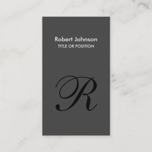 Stylish Grey Black Monogram Business Card