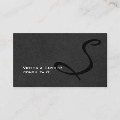Stylish Grey Black Monogram Professional Business Card