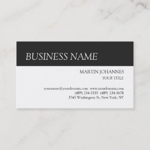 Stylish Grey Black White Business Card