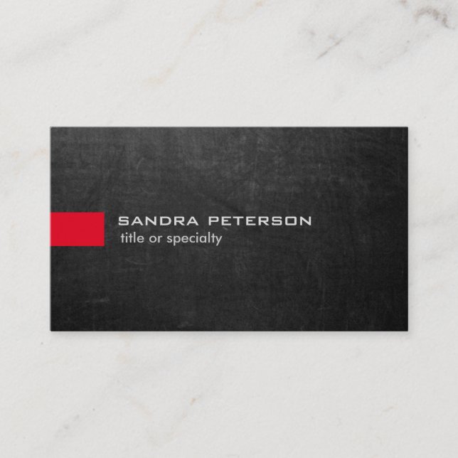 Stylish Grey Chalkboard Modern Unique Business Card (Front)