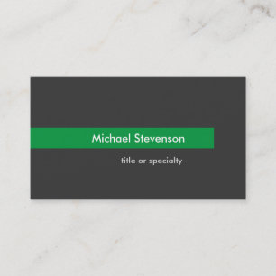 Stylish Grey Green Stripe Horizontal Business Card