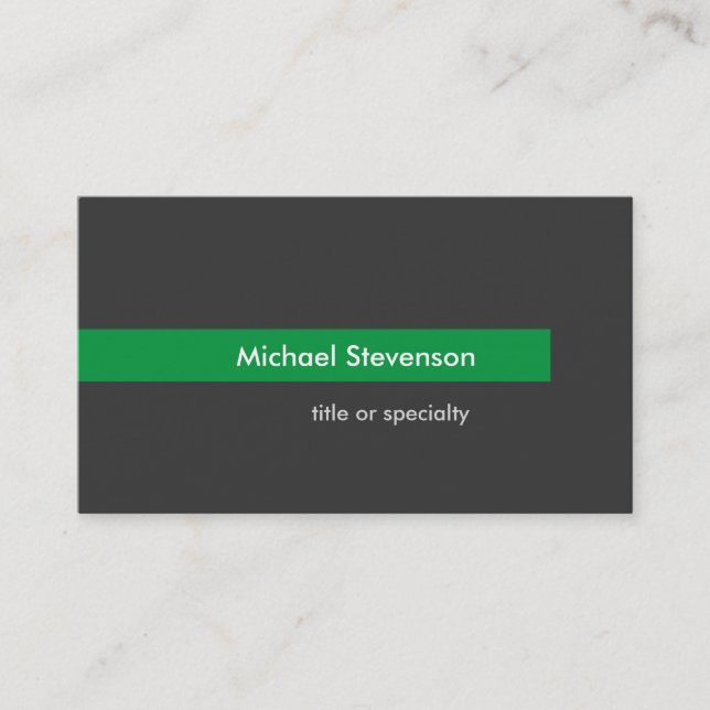 Stylish Grey Green Stripe Horizontal Business Card (Front)