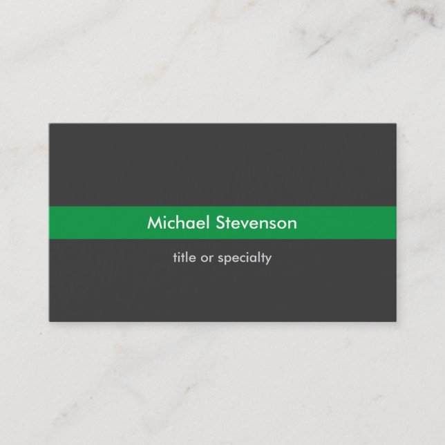 Stylish Grey Green Stripe Standard Business Card (Front)