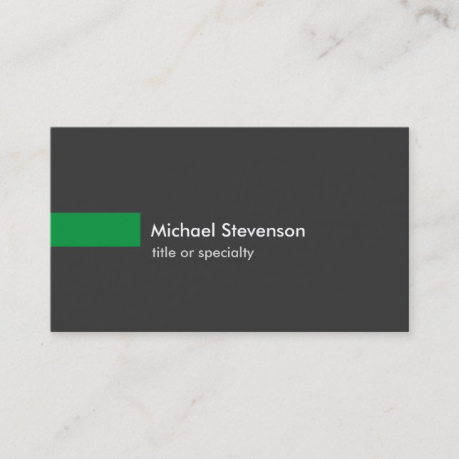 Stylish Grey Green Stripe Standard Business Card (Front)