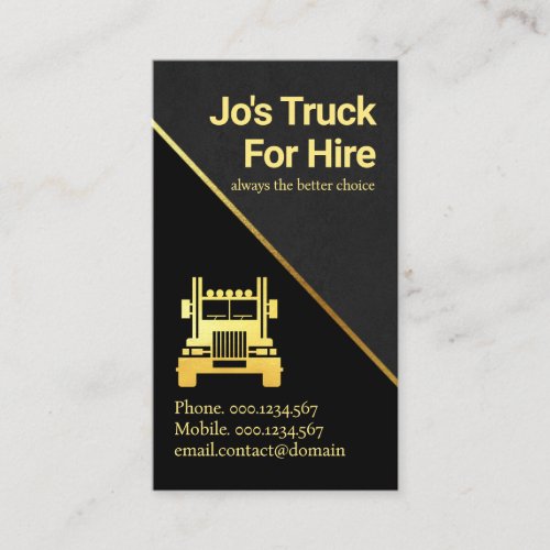 Stylish Grey Grunge Gold Line Gold Trucker Business Card