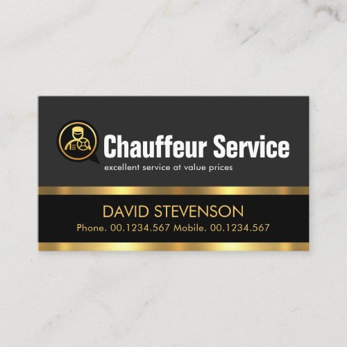 Stylish Grey Layers Gold Line Driver Business Card