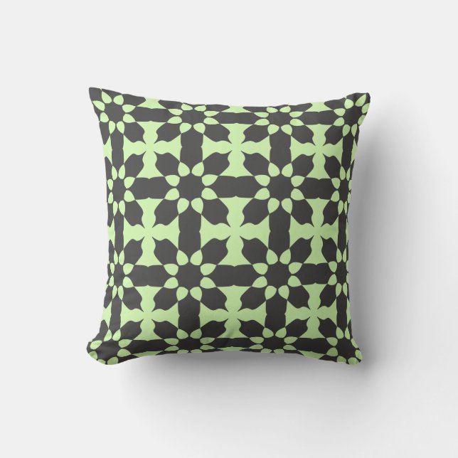 Stylish Grey Pattern Throw Pillow / Cushion (Front)