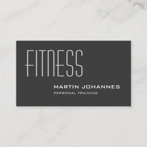 Stylish Grey Personal Trainer Business Card