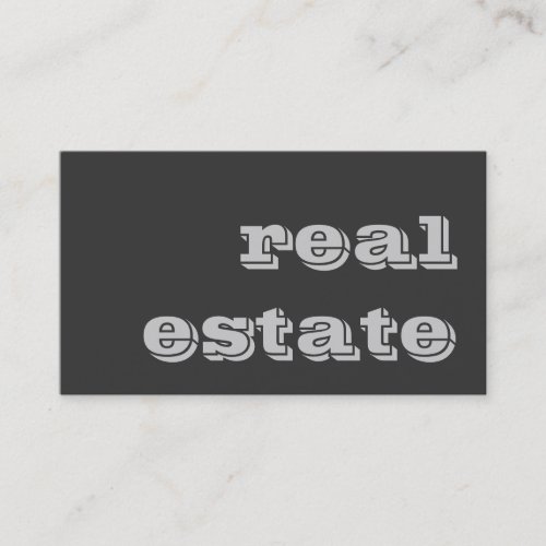 Stylish Grey Real Estate Agent Business Card