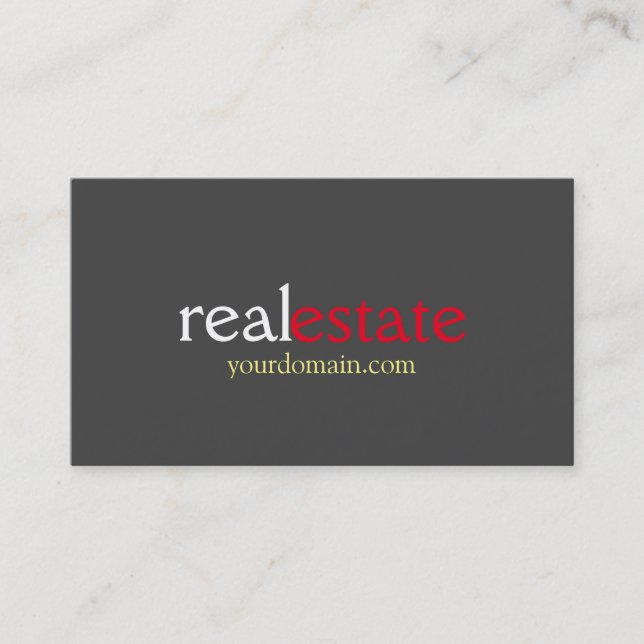 Stylish Grey Real Estate Agent Business Card (Front)