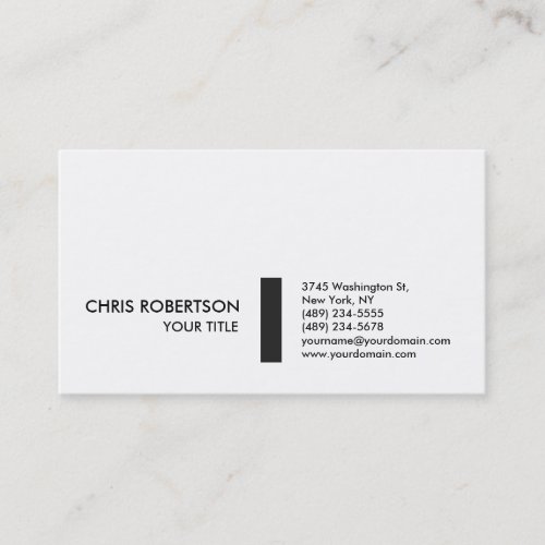 Stylish Grey Striped White Business Card