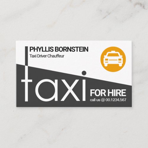 Stylish Grey Taxi Signage Private Taxi Driver Business Card
