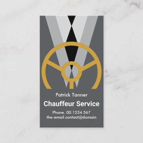 Stylish Grey Tuxedo Chauffeur Driver Suit Business Card