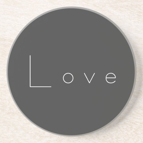Stylish Grey White Love Wedding Coaster
