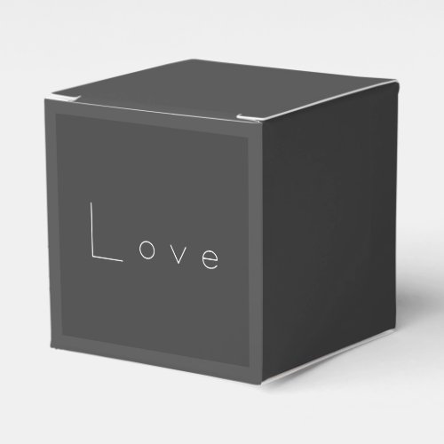 Stylish Grey White Love Wedding Favor Boxes