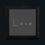Stylish Grey White Love Wedding Gift Box<br><div class="desc">You can easily change the fonts and colors. You can also add your logo and the background image as you like.</div>