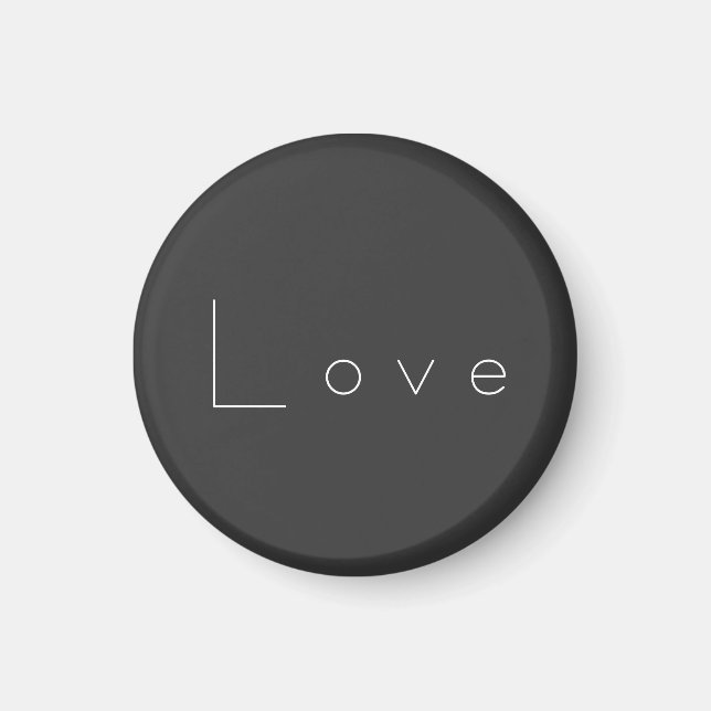 Stylish Grey White Love Wedding Magnet (Front)
