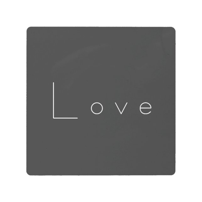 Stylish Grey White Love Wedding Metal Print (Front)