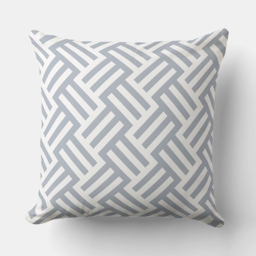 Stylish Grey  Wite Weave Patterned Throw Pillow
