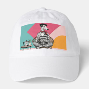 Stylish Greyhound Coffee Pop Art Portrait Hat